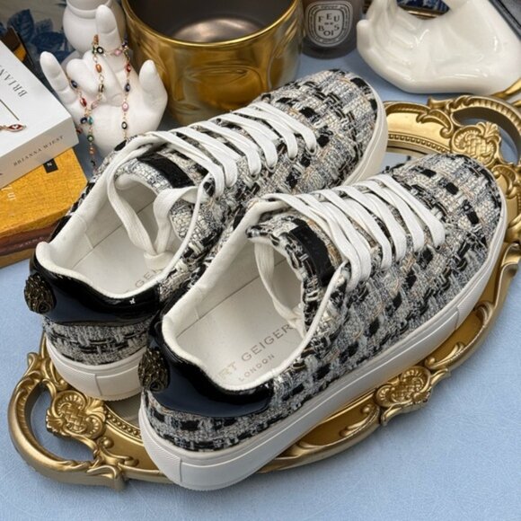 🆕 KURT GEIGER LONDON 🧿 NWOB Laney Tweed Eagle Low Top Sneakers, Sz EU40 US 9 - Picture 8 of 12